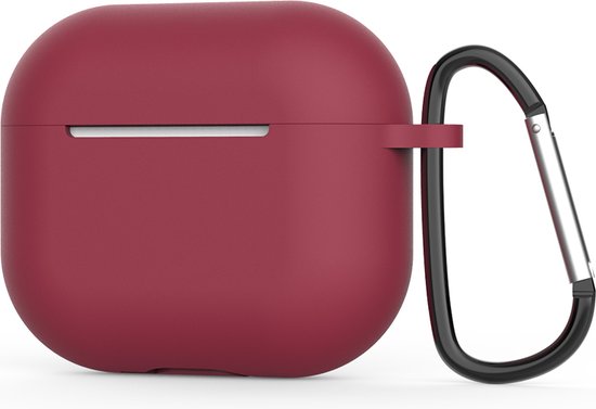 Étui AirPods 4 Bordeaux Avec Breloque Cristal Et Serrure - Visoom - Neuf
