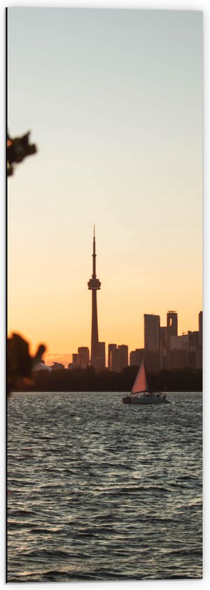 WallClassics - Dibond - Toronto Tower - 40x120 cm Foto op Aluminium (Wanddecoratie van metaal)