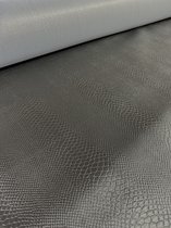 Snakeskin / Slangenprint kunstleer - Kunstleer per meter - Zwart - 3D - Indoor & Outdoor gebruik - Decoratie - stoffering - motorzadels