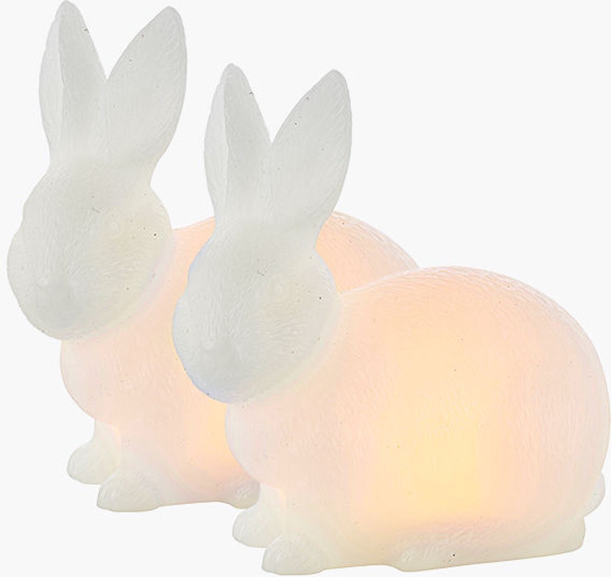 Sirius Elin LED konijntjes - kerstdecoratie - wax - set van 2 - D 10 cm - H 5.5 cm