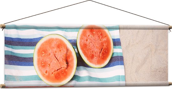 WallClassics - Affiche Textile - Melons sur la Plage - 120x40 cm Photo sur Textile