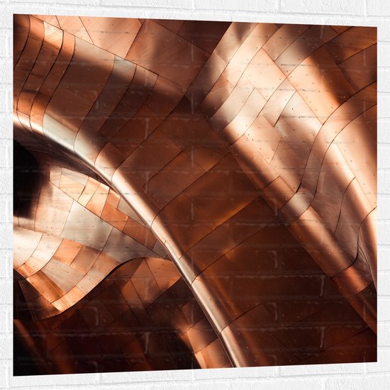 WallClassics - Muursticker - Bronzen Platen - 100x100 cm Foto op Muursticker