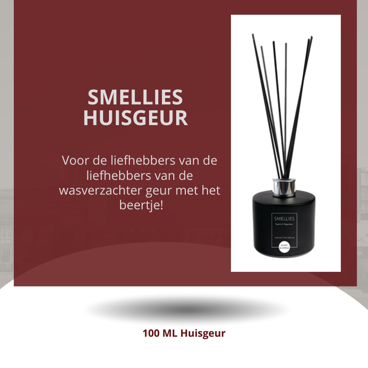 SMELLIES - Parfum - Geurstokjes - Huisgeur - Huisparfum - Fluffy & Cudle - 100ml