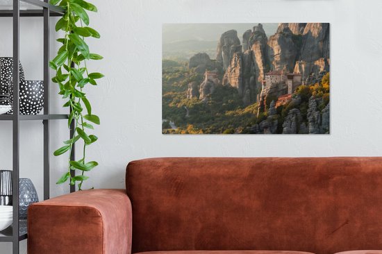 Lever du soleil aux monastères des Météores en Grèce Toile 60x40 cm - Tirage photo sur toile (Décoration murale salon / chambre)