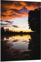 WallClassics - Drapeau - Crépuscule sur les eaux - 80x120 cm Photo sur Drapeau Polyester