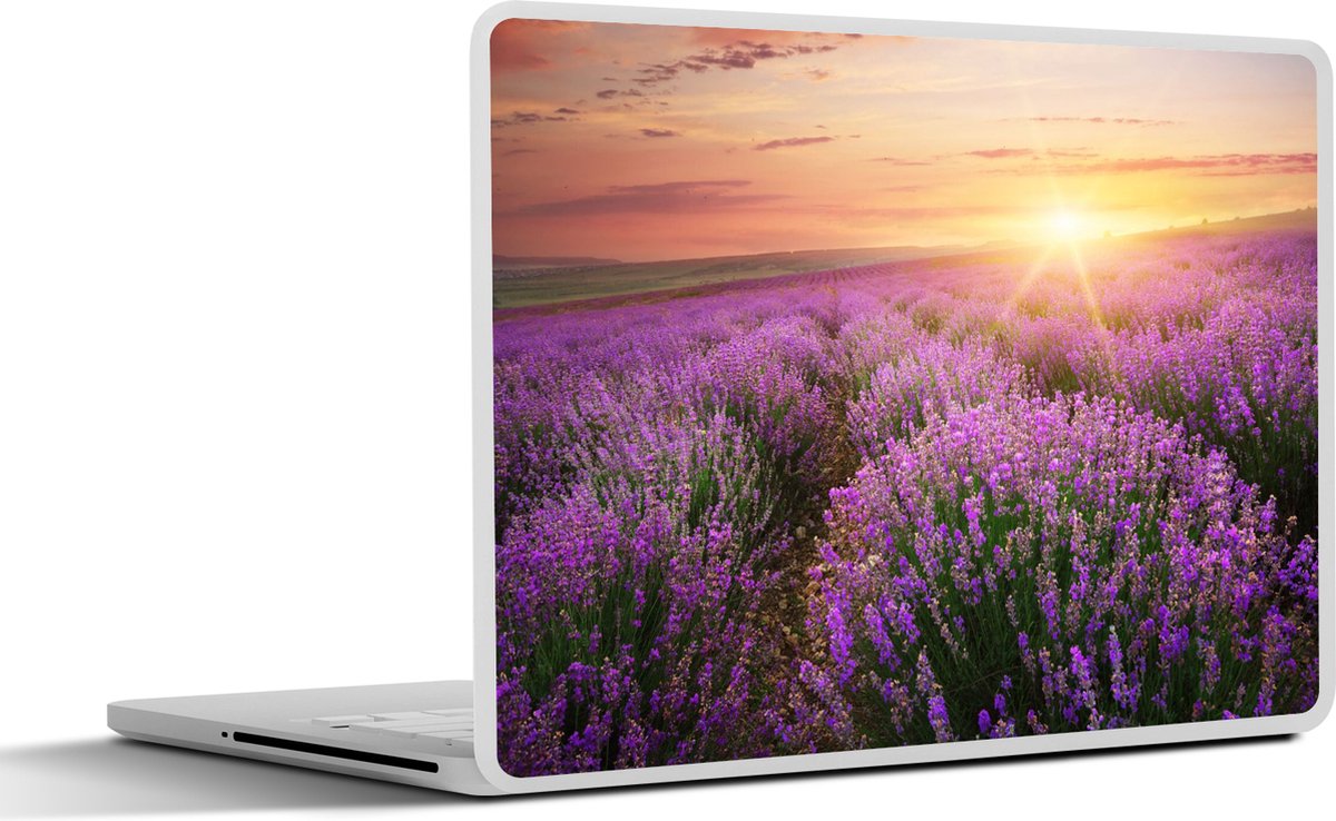 Laptop sticker - 11.6 inch - Lavendel - Zon - Bloemen - 30x21cm - Laptopstickers - Laptop skin - Cover