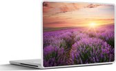 Laptop sticker - 15.6 inch - Lavendel - Zon - Bloemen - 36x27,5cm - Laptopstickers - Laptop skin - Cover