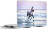 Laptop sticker - 14 inch - Paard - Zee - Pastel - 32x5x23x5cm - Laptopstickers - Laptop skin - Cover
