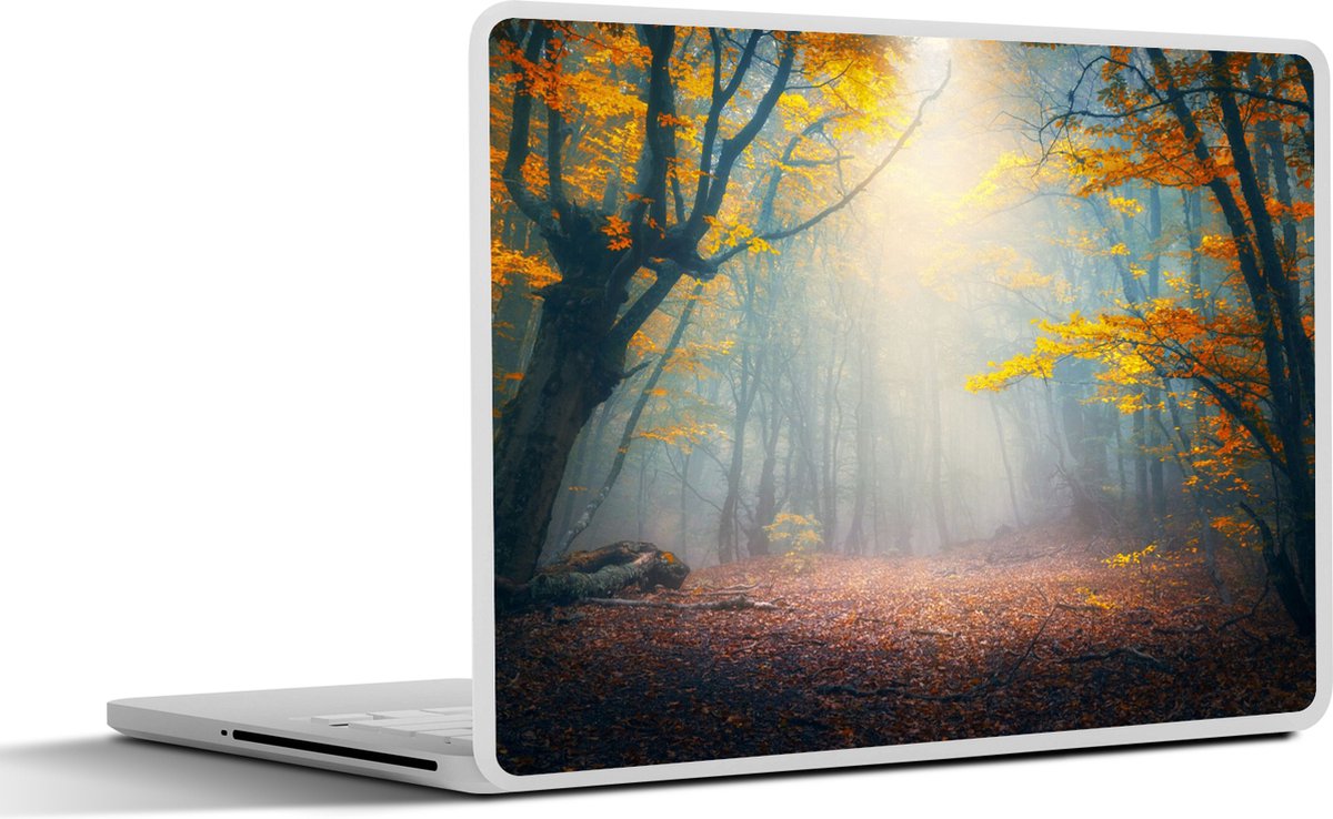 Laptop sticker - 15.6 inch - Bos - Mist - Herfst - 36x27,5cm - Laptopstickers - Laptop skin - Cover