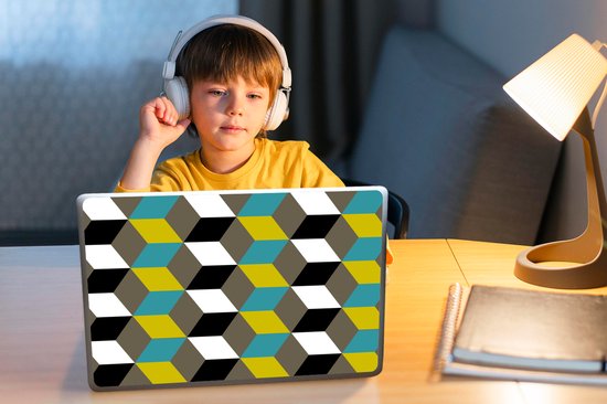 Sticker ordinateur portable - 14 pouces - Blocs - Motifs - 3D