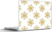 Laptop sticker - 14 inch - Sneeuwvlok - Gold - Glitter - Kerstmis - Design - 32x5x23x5cm - Laptopstickers - Laptop skin - Cover