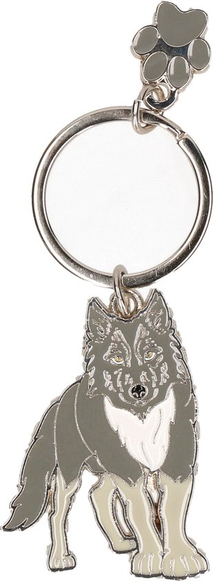 Metalen wolf sleutelhanger 5 cm - Dieren cadeau artikelen | bol.com