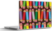 Laptop sticker - 14 inch - Potlood - Patronen - Abstract - Regenboog - 32x5x23x5cm - Laptopstickers - Laptop skin - Cover