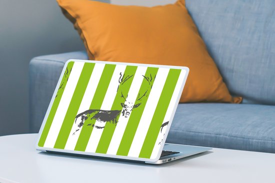 Autocollant pour ordinateur portable - 14 pouces - Motif - Cerf - Rayures - 32x5x23x5cm - Autocollants pour ordinateur portable - Peau pour ordinateur portable - Couverture