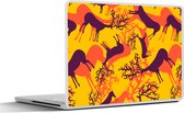 Laptop sticker - 10.1 inch - Patronen - Hert - Kleuren - 25x18cm - Laptopstickers - Laptop skin - Cover