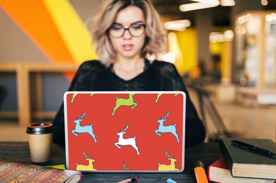Sticker ordinateur portable - 14 pouces - Motif - Cerf - Rouge