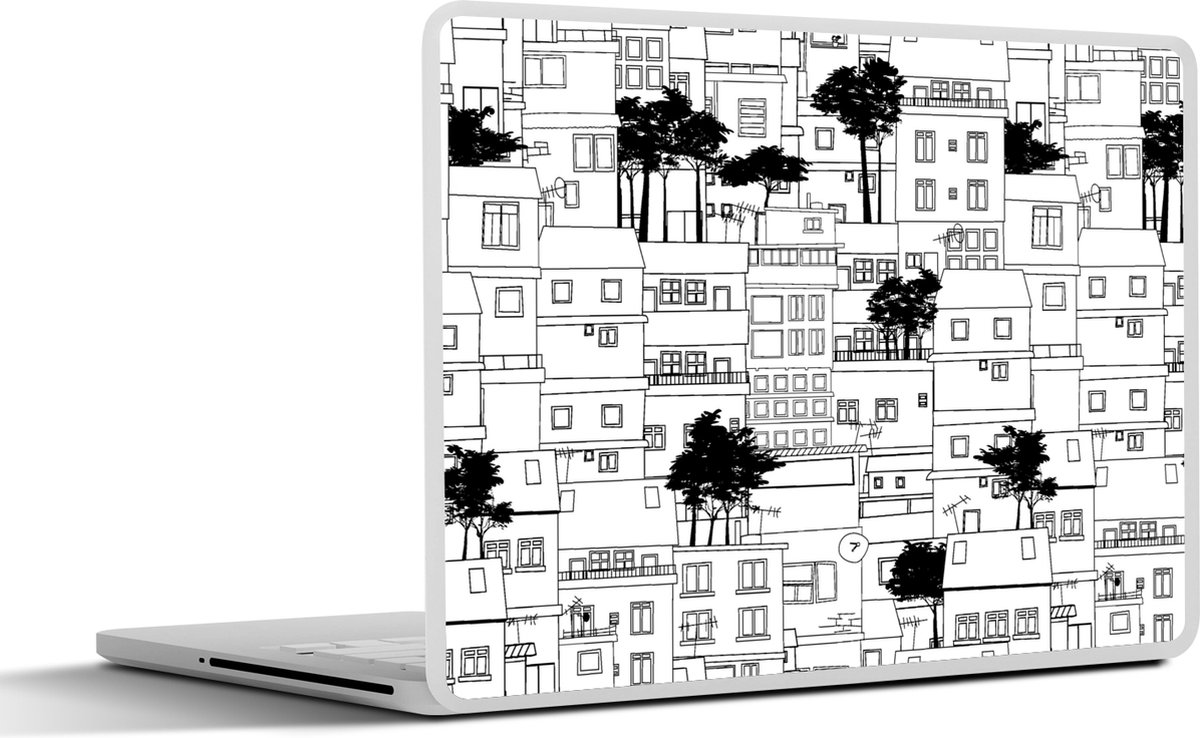 Laptop sticker - 12.3 inch - Patronen - Bomen - Huis - 30x22cm - Laptopstickers - Laptop skin - Cover