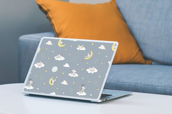 Autocollant pour ordinateur portable - 13,3 pouces - Souris - Lune - Motifs - 31x22,5 cm - Autocollants pour ordinateur portable - Skin pour ordinateur portable - Couverture