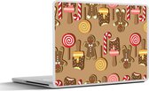 Laptop sticker - 10.1 inch - Kerst - Koekjes - Snoep - Patronen - 25x18cm - Laptopstickers - Laptop skin - Cover