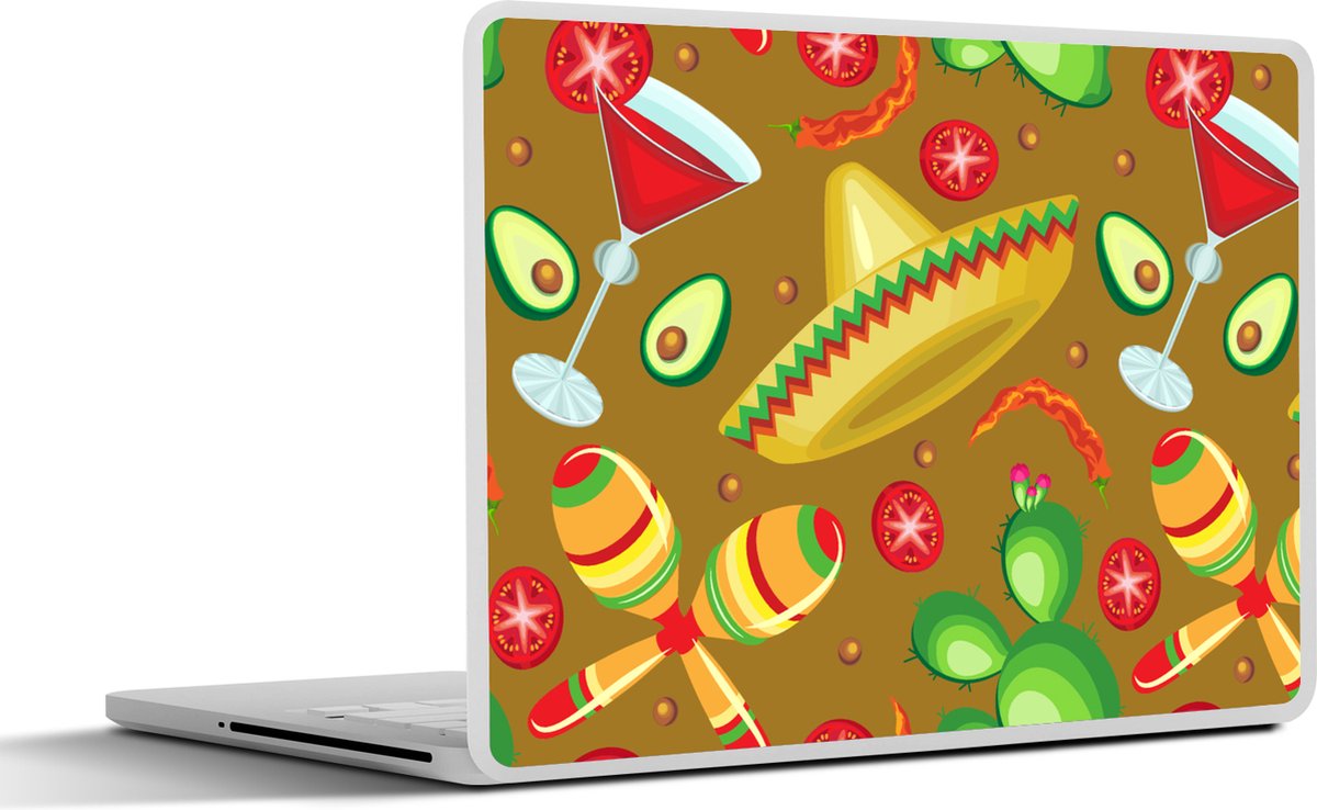 Laptop sticker - 13.3 inch - Mexico - Sombrero - Patronen - 31x22,5cm - Laptopstickers - Laptop skin - Cover