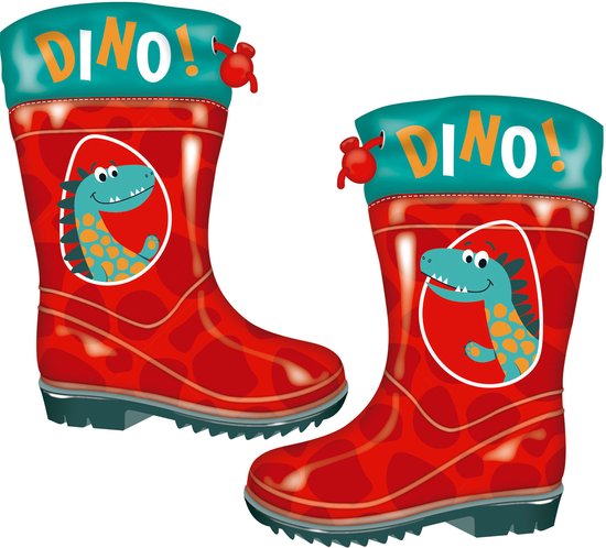 Arditex Bottes de pluie pour femmes Dino Junior Pvc/textile Rouge/turquoise Taille 22