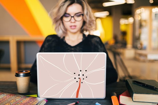 Sticker ordinateur portable - 14 pouces - Fleurs - Abstrait - Pastel