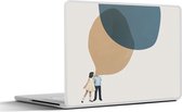 Laptop sticker - 11.6 inch - Wolken - Retro - Meisje - 30x21cm - Laptopstickers - Laptop skin - Cover