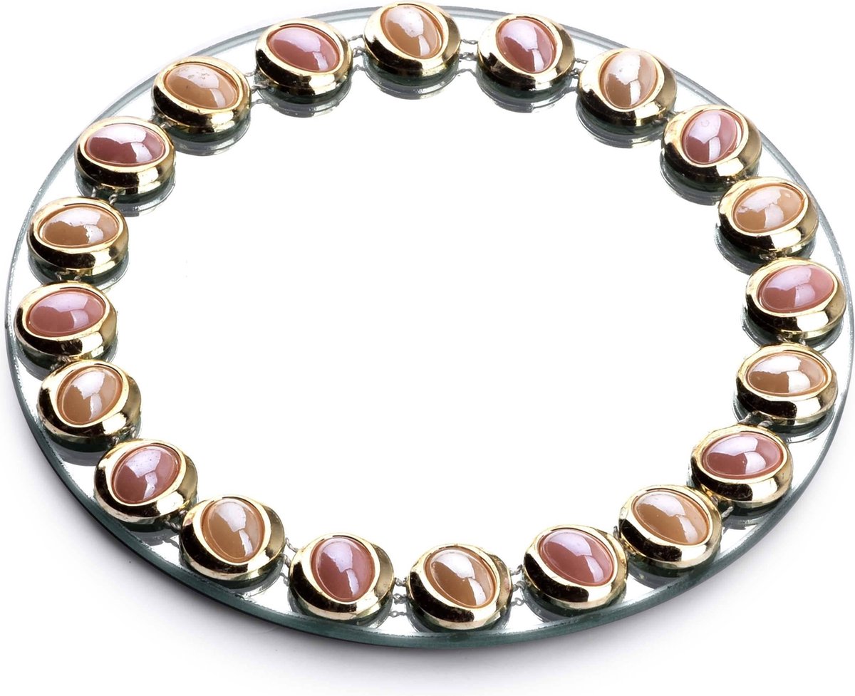 Mondex ELIA Serie - Decoratieve Onderzetter - 15 cm - Spiegel - Fraaie Versieringen