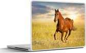 Laptop sticker - 15.6 inch - Paard - Zon - Gras - Dier - 36x27,5cm - Laptopstickers - Laptop skin - Cover