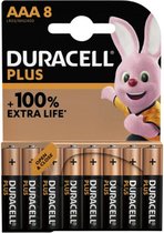 Piles AAA Duracell Alkaline Plus - 8 pièces