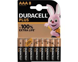 Duracell Alkaline Plus AAA Batterijen - 8 stuks
