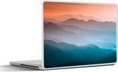 Laptop sticker - 14 inch - Bergen - Zon - Oranje - Natuur - 32x5x23x5cm - Laptopstickers - Laptop skin - Cover
