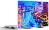 Laptop sticker - 14 inch - Schilderij - Italië - Boot - Water - Architectuur - 32x5x23x5cm - Laptopstickers - Laptop skin - Cover