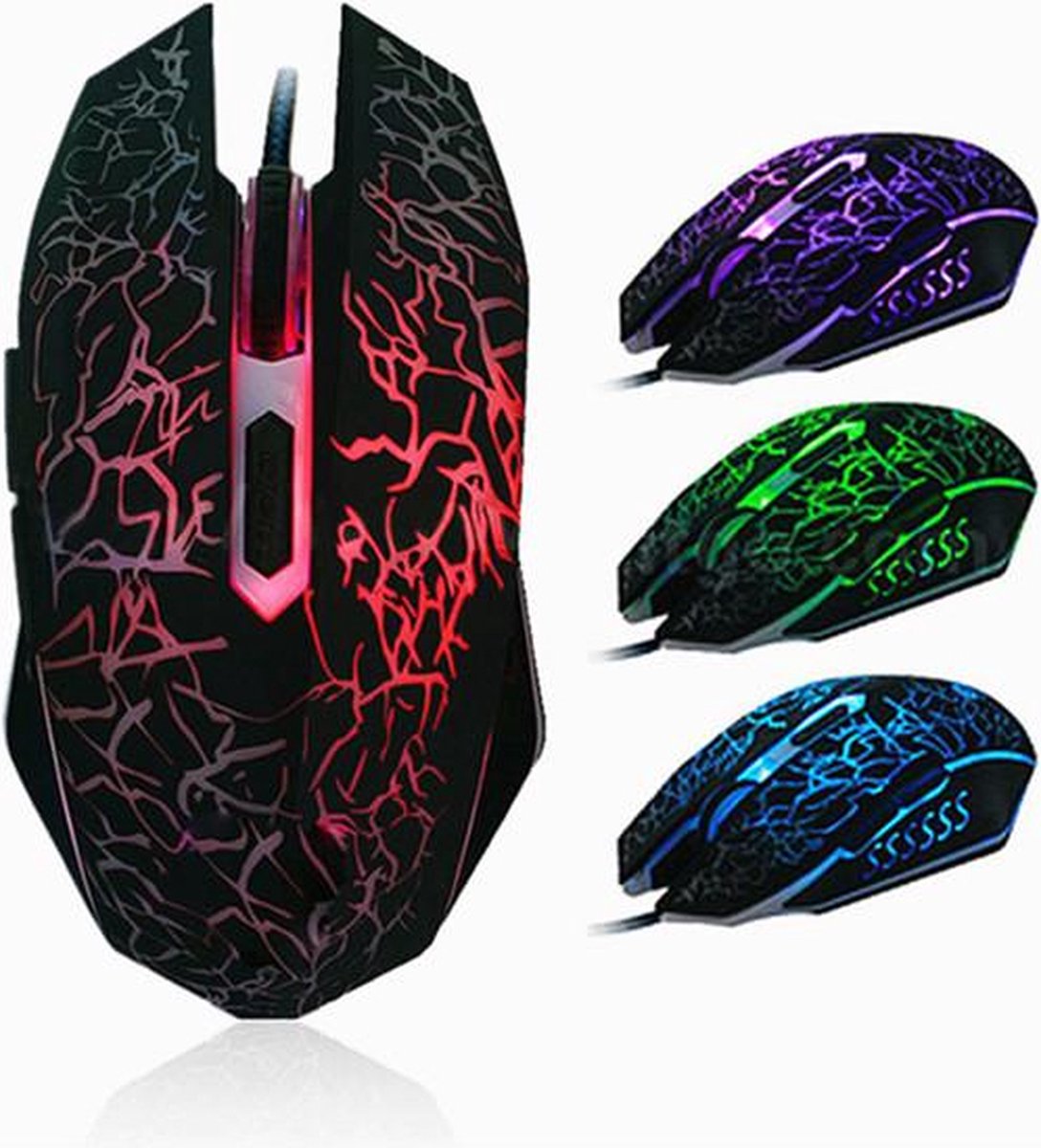 Gaming Muis Mouse - RGB verlichting - 6 Knoppen - Bedrade USB Optische RGB Ergonomische Gaming Muis - Instelbare Gevoeligheid