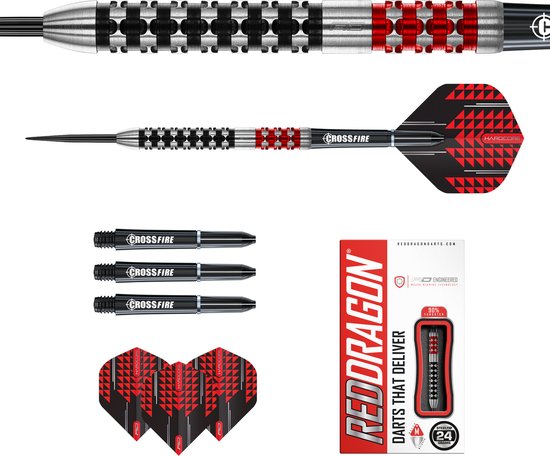 RED DRAGON Hardcore Radical Black Wave dartpijlen - 4 sets per pakket (12 dartpijlen in totaal