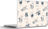 Laptop sticker - 13.3 inch - Konijnen - Vintage - Patronen - 31x22,5cm - Laptopstickers - Laptop skin - Cover