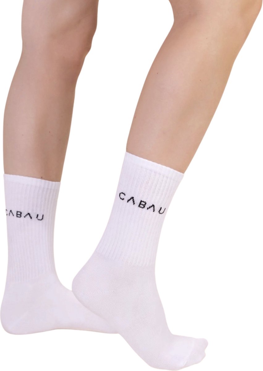 Cabau Sportsokken | One Size | 1-Pack | Witte damessokken | Tennissokken dames | 100% Comfort | Sportsokken wit | Hardloopsokken dames