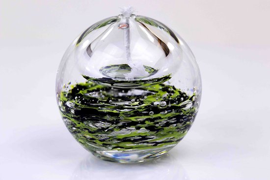 Olielamp lont - Olielamp glas - Olielamp binnen - Olielampjes voor op tafel - Mosgroen van Sense' Living — afbeelding 2