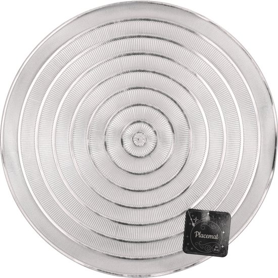 4 X Placemat Big Circle Silver Rond Feest / Kersttafel Chique
