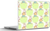 Laptop sticker - 10.1 inch - Konijn - Patronen - Kinderen - Cartoon - 25x18cm - Laptopstickers - Laptop skin - Cover