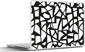 Laptop sticker - 15.6 inch - Patronen - Geometrisch - Wit - Zwart - 36x27,5cm - Laptopstickers - Laptop skin - Cover