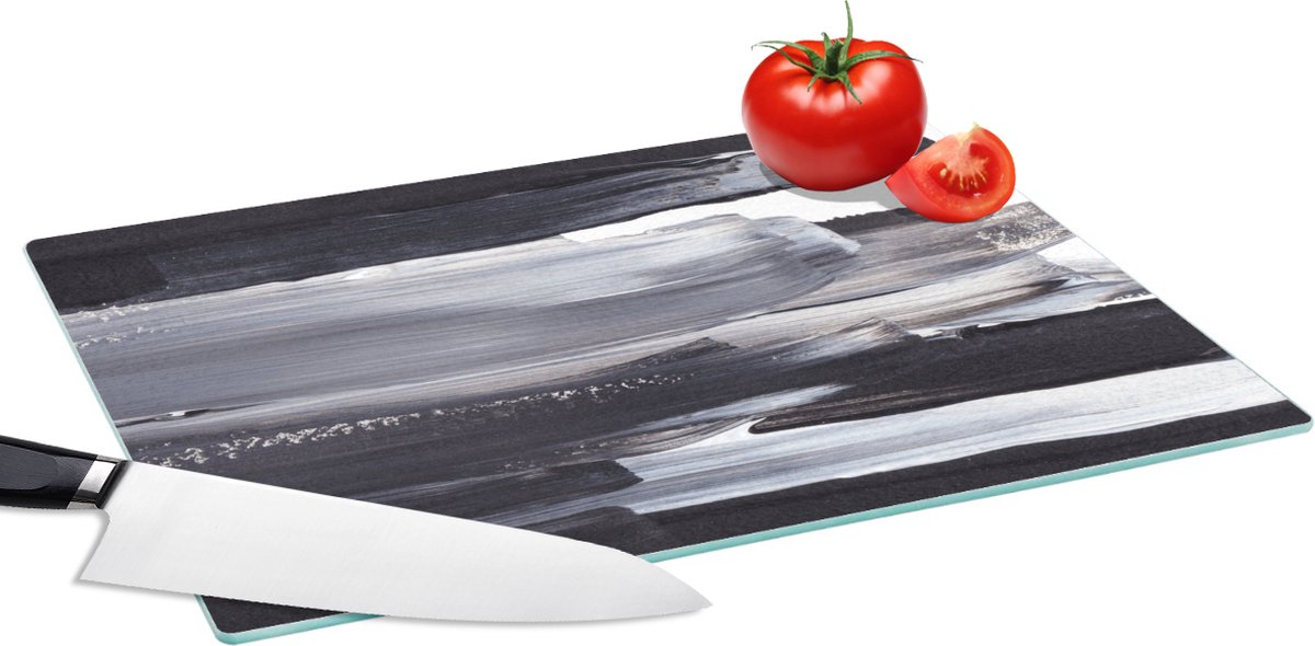 Glazen Snijplank - 39x28 - Verf - Zwart - Design - Snijplanken Glas