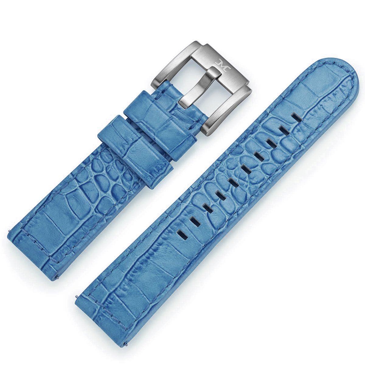 Marc Coblen - TW Steel Horlogeband Blauw Leer Alligator 22mm