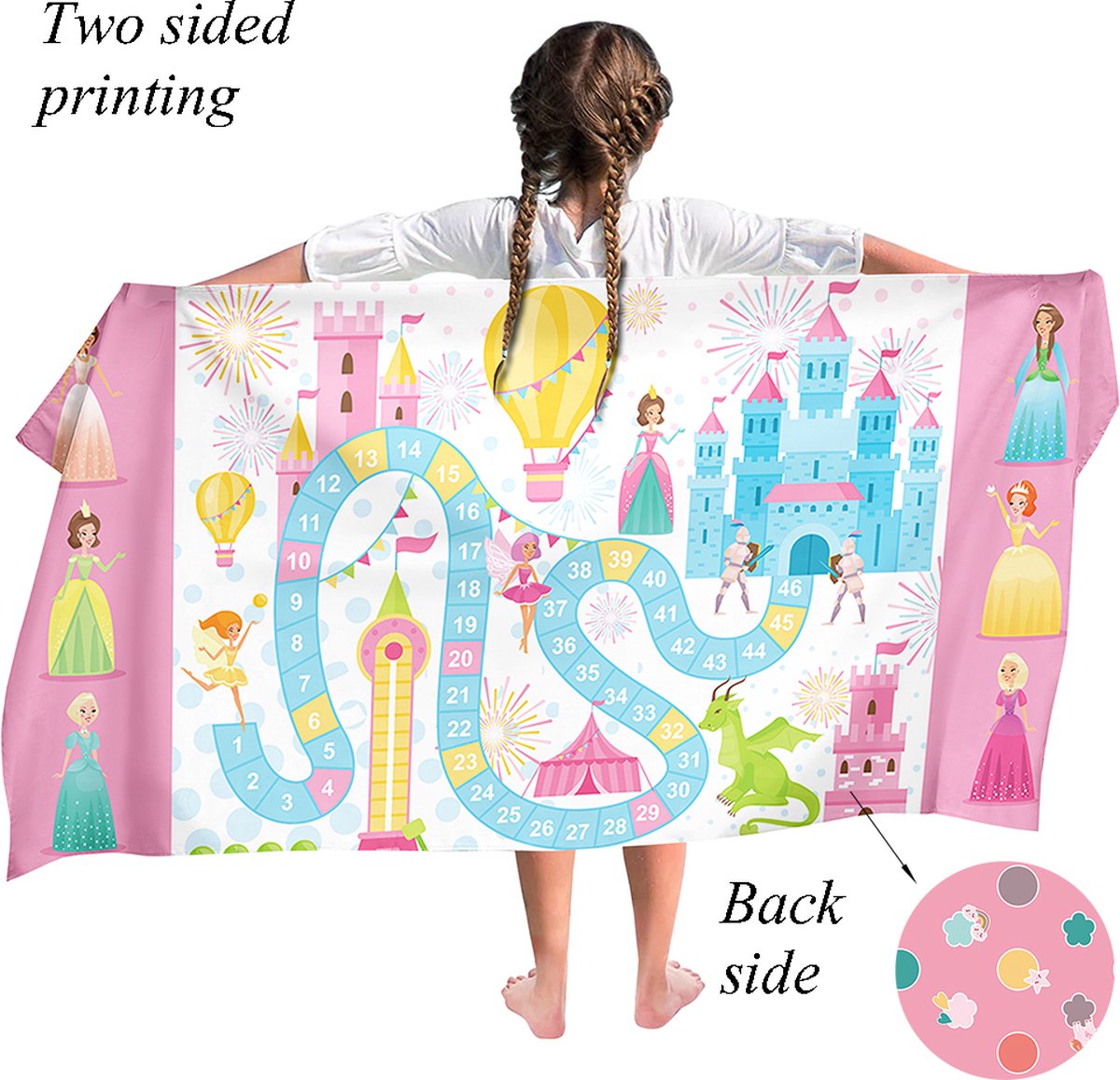 Bol.com Ulticool Microvezel Handdoek - Prinses Kasteel - Spel - Badhanddoek - Strandhanddoek Zwemhanddoek Strandlaken - Kinderen... aanbieding