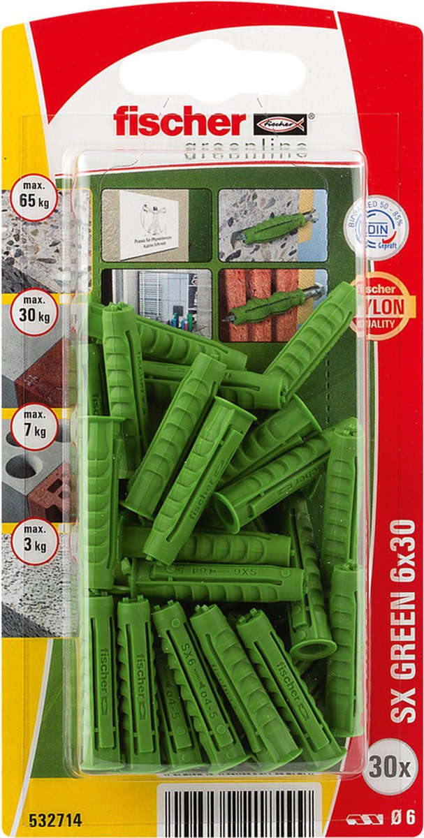 Fischer Pluggen SX Green 6 x 30