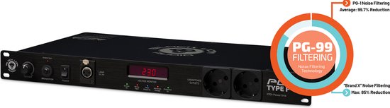 Black Lion Audio PG1-F rack-stroomverdeler 230 Volt en filter voor thuis, studio of live gebruik