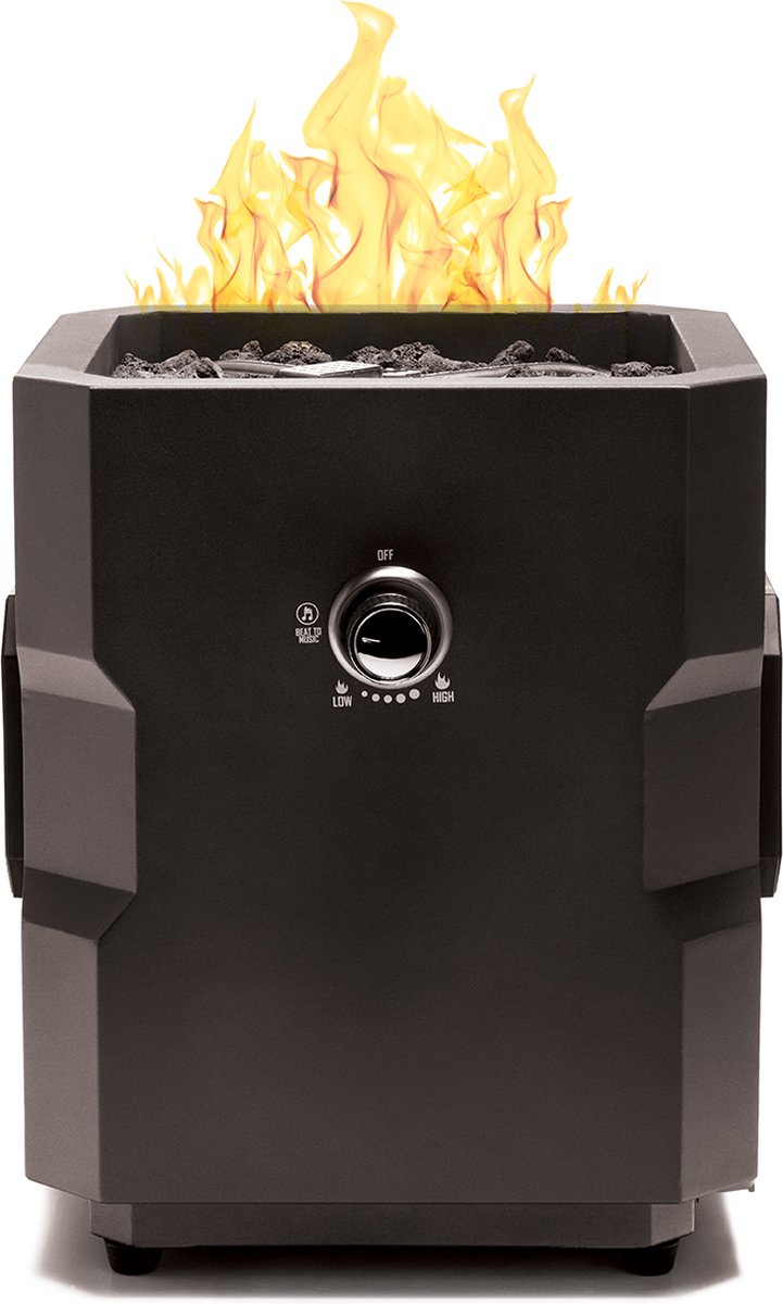 Ukiah Tailgater II Tuinhaard – Vuurkorf, Terrasverwarmer & Bluetooth Speaker in één - Party Speaker Beat-to-Music Vuurshow – Draagbaar en Stijlvol - Gas – 2.1 Sound System – Voor Buiten, Strand, Camping & Tuin - Zwart – foto 3