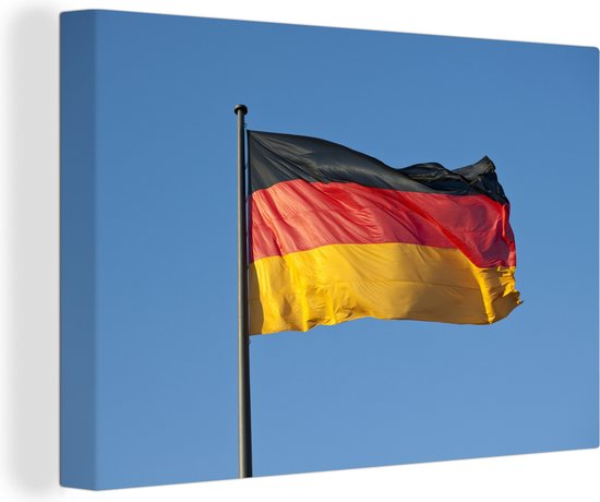 Canvas Schilderij Foto van de Duitse vlag - 120x80 cm - Wanddecoratie