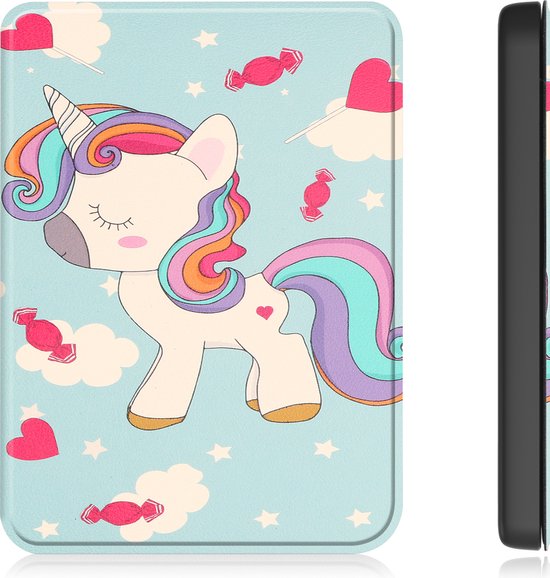 Hoesje Geschikt voor Kobo Clara 2E Hoes Bescherm Hoesje Case Sleep Cover - Hoes Geschikt voor Kobo Clara 2E Hoesje - Eenhoorn van Hoesje  — afbeelding 5