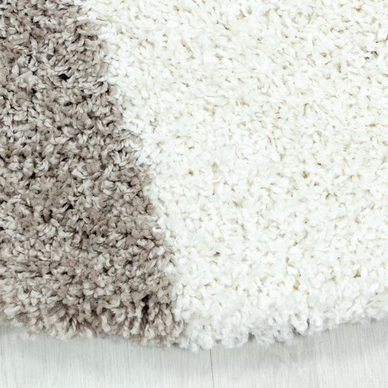 Woonkamertapijt, Gebied Tapijten 180 x 180 cm Shaggy Tapijt Hoogpolig, Modern Tapijt Voor Woonkamer in versch afmetingen en kleuren voor woonkamer, slaapkamer, keuken, Khaki